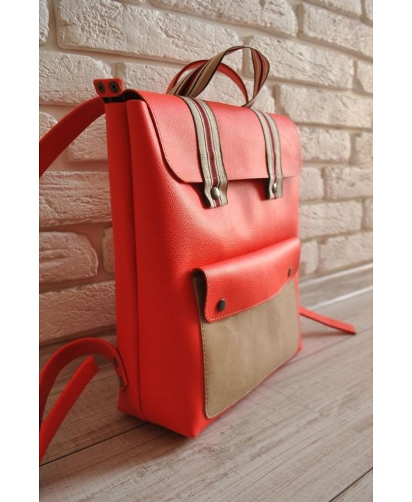 Шкіряний рюкзак Backpack Red BP222 - EasyEasy