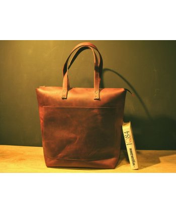 Вместительная кожаная сумка Burgundy Bag - EasyEasy