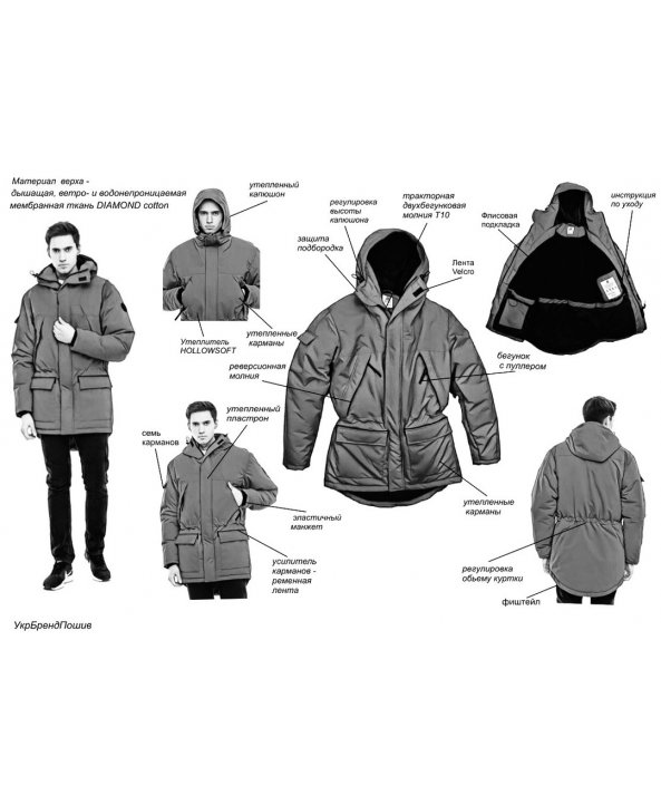 Парка красная Long Tail Parka Diamond- Seven Mountains