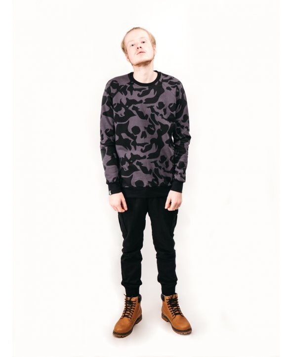 Свитшот зимний Skull Blk - Urban Planet Streetwear