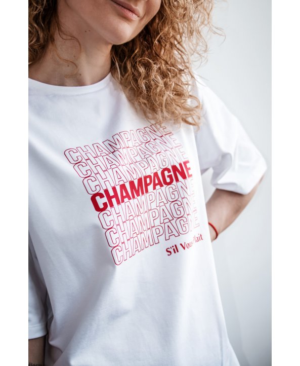 Футболка женская CHAMPAGNE oversize - BE:YOS