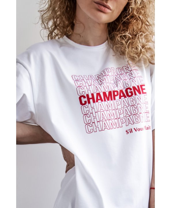 Футболка женская CHAMPAGNE oversize - BE:YOS